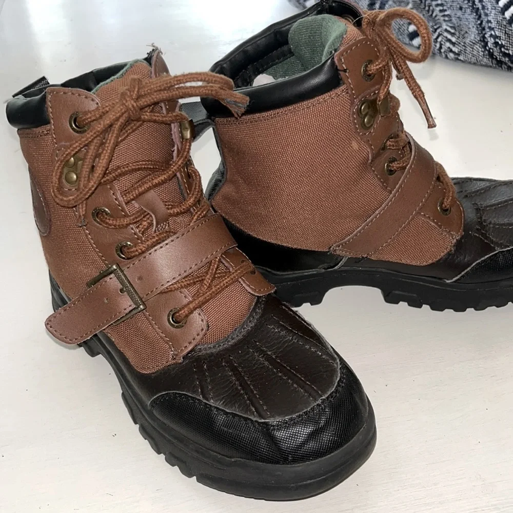 Polo Ralph Lauren Colbey leather/nylon little kids boots 2.5